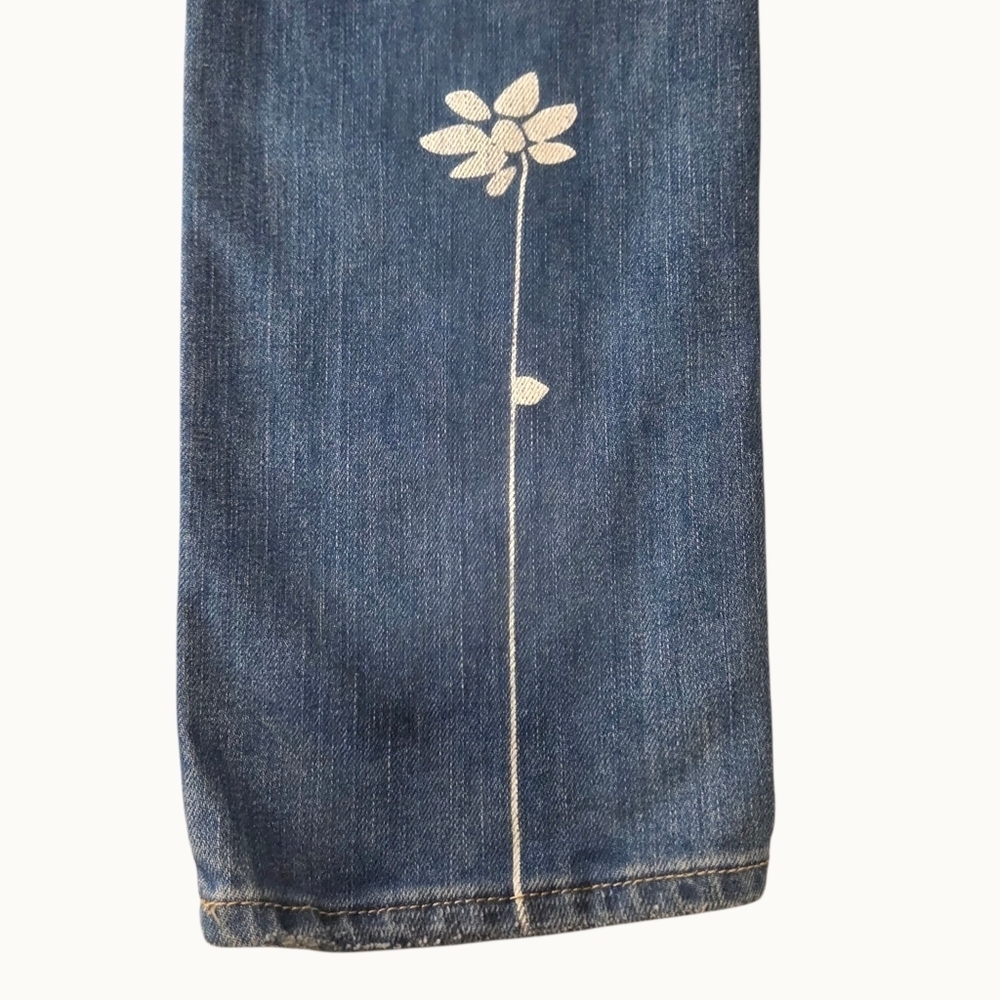 NWT 7 For All Mankind Easy Slim Jeans – Floral Print Back Detail – Size 24 - Picture 6 of 9